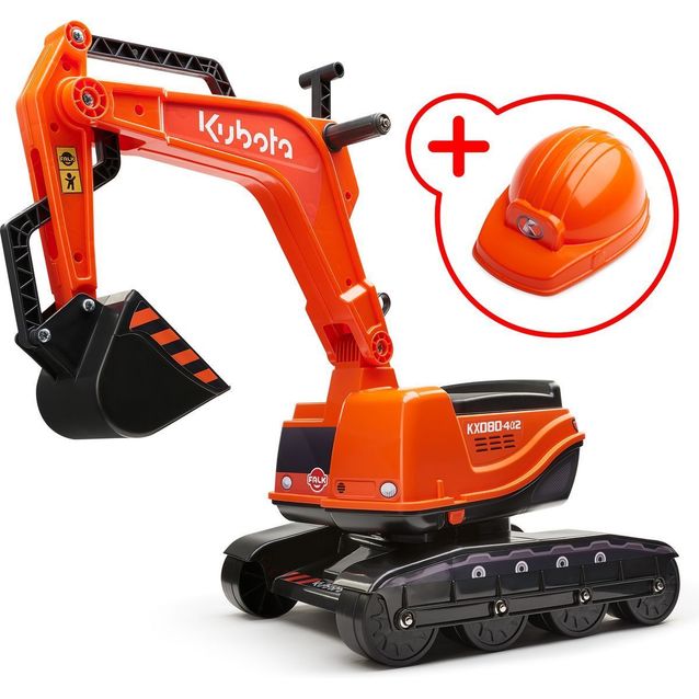 Leikkikaivinkone Falk Kubota, sis. kypärä, oranssi