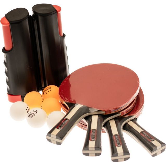 Pöytätennissetti Nordic Games, säädettävä verkko, 4 mailaa ja 6 palloa