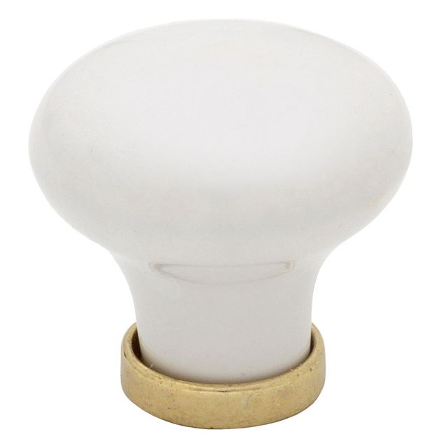 Nuppi Gustavsberg K1 Ø30mm posliini/messinki