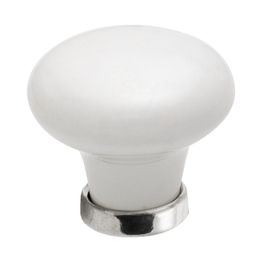 Nuppivedin 24081 Ø 30x30 mm valkoinen posliini + nikkeli