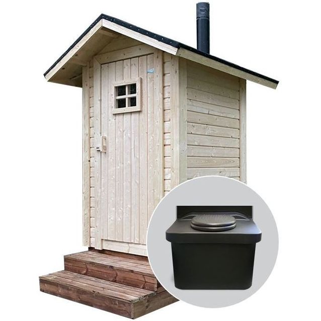 Kompostoiva puucee Ekolet SÄKKI kompostikäymälällä