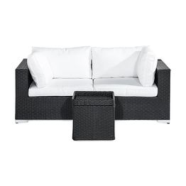 Oleskeluryhmä Bahamas 2-istuttava sohva + sivupöytä musta/valkoinen