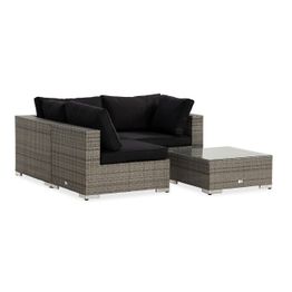 Ulkosohvaryhmä Bahamas 3-istuttava kulmasohva + sohvapöytä/rahi harmaa/musta