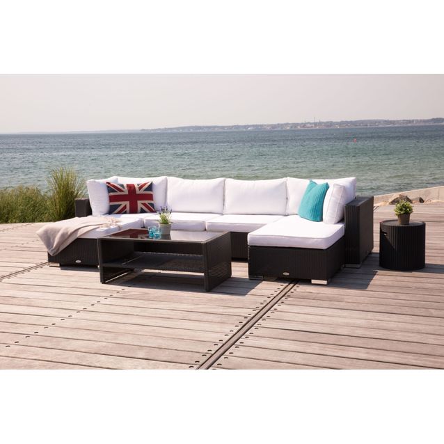 Oleskeluryhmä Bahamas 4, 6-istuttava, musta, polyrottinki