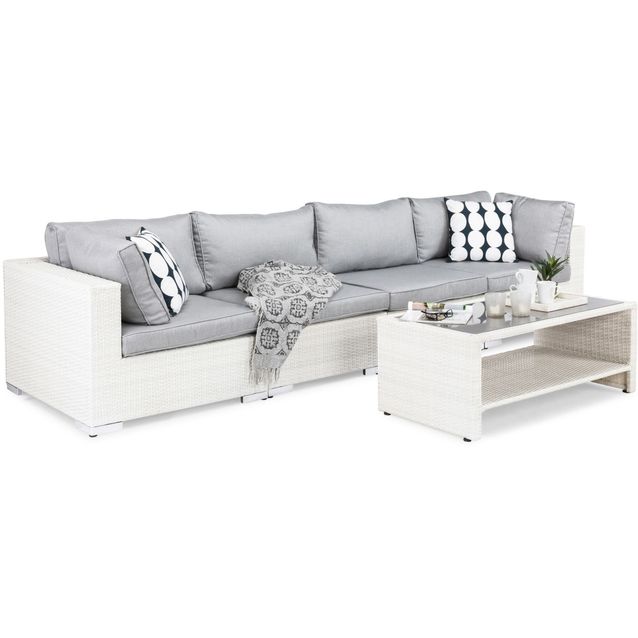 Oleskeluryhmä Bahamas, 4-istuttava, valkoinen, polyrottinki