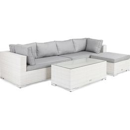 Oleskeluryhmä Bahamas 5-istuttava sohva + divaani + sohvapöytä valkoinen/harmaa