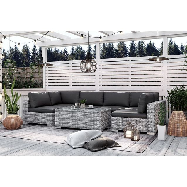 Oleskeluryhmä Bahamas 6-istuttava sohva sohvapöytä harmaa