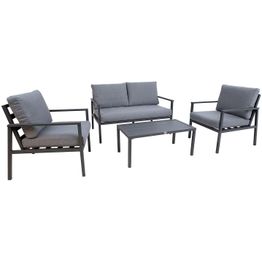 Oleskeluryhmä Home4you Adrio, sohva + 2 tuolia + pöytä, harmaa