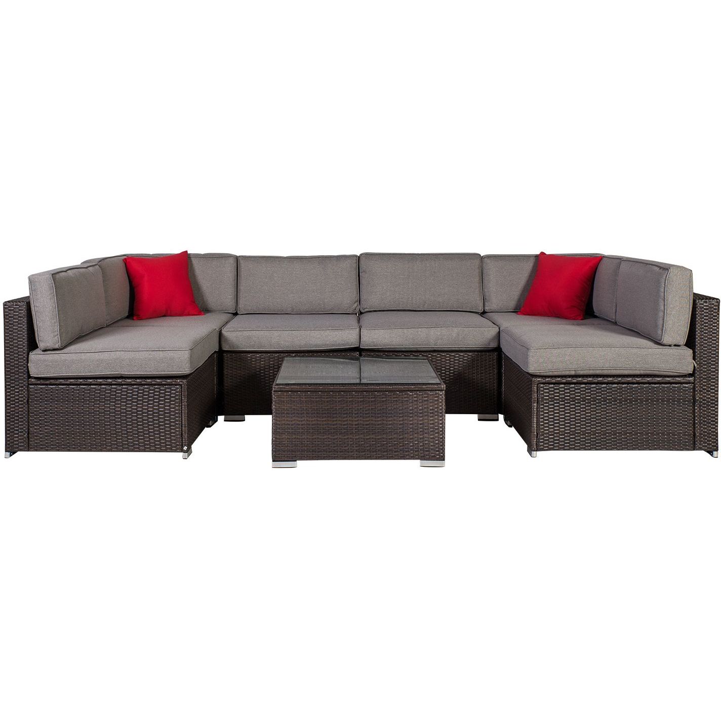 Oleskeluryhmä Home4you Cliff, 6-istuttava, ruskea/harmaa