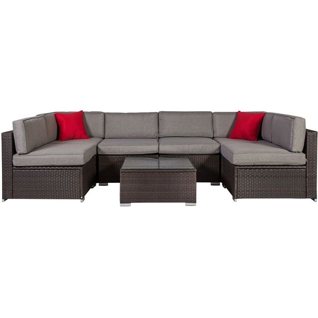 Oleskeluryhmä Home4you Cliff 6-istuttava ruskea/harmaa