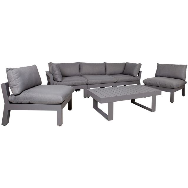 Oleskeluryhmä Home4you Fluffy 5-istuttava harmaa