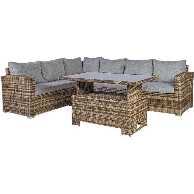 Oleskeluryhmä Home4you Zurich 6-istuttava ruskea/harmaa