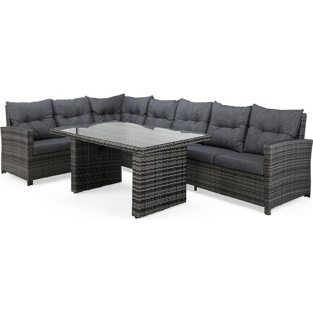 Oleskeluryhmä James 6-istuttava sohva sohvapöytä vasen harmaa