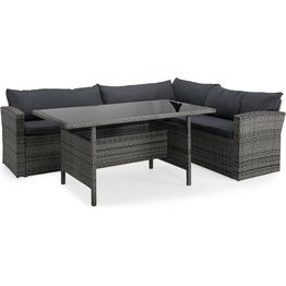 Oleskeluryhmä James Light 4-istuttava sohva + sohvapöytä oikea harmaa 