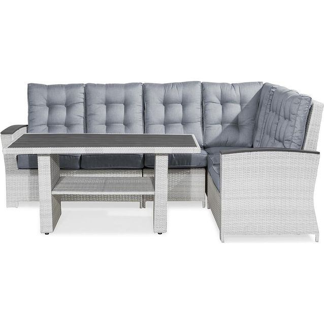 Oleskeluryhmä James Lyx 4-istuttava sohva sohvapöytä valkoinen-harmaa