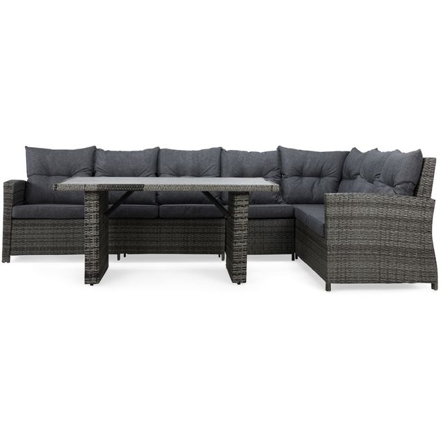 Oleskeluryhmä James, pöytä, sohva oikea, harmaa