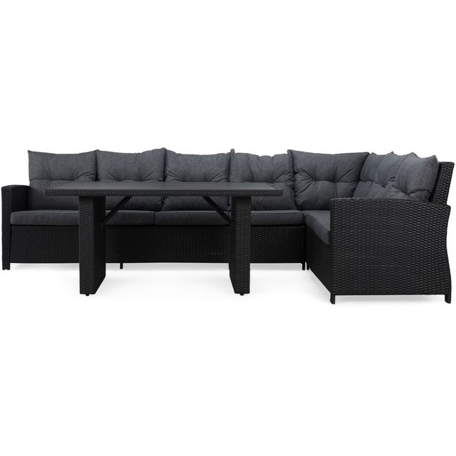 Oleskeluryhmä James, pöytä, sohva oikea, musta