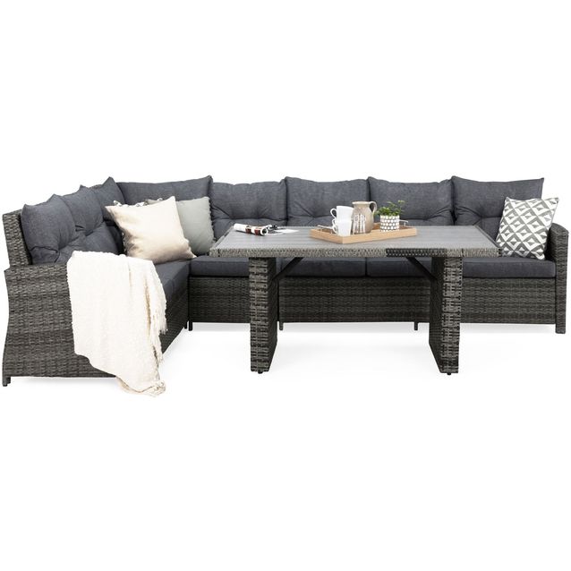 Oleskeluryhmä James, pöytä, sohva vasen, harmaa