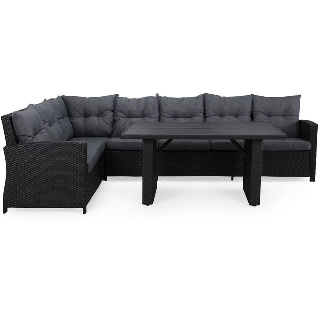 Oleskeluryhmä James, pöytä, sohva vasen, musta