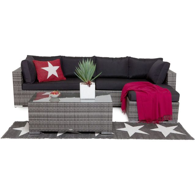 Oleskeluryhmä Haapasaari Divaani harmaa polyrottinki