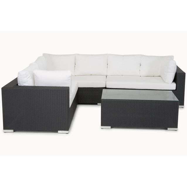 Oleskeluryhmä Jumbo Kulmasohva + pöytä polyrottinki