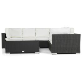 Oleskeluryhmä Bahamas 6-istuttava sohva + sohvapöytä vasen musta/valkoinen