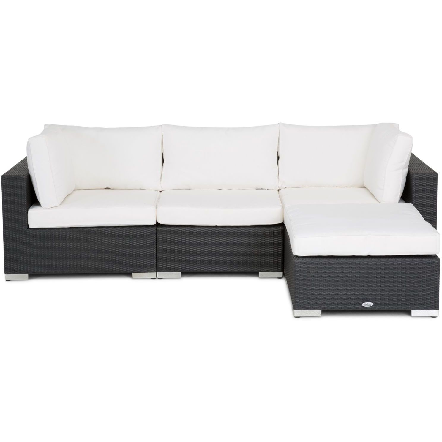 Sohva Bahamas 4-istuttava + divaani musta/valkoinen