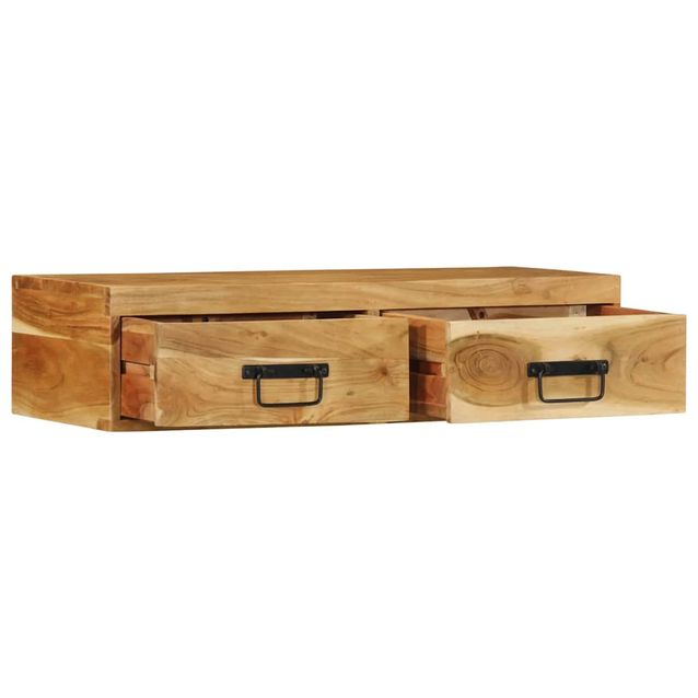 Olohuoneen seinäkaappi 80x30x19 cm massiivipuu akaasia (17463)