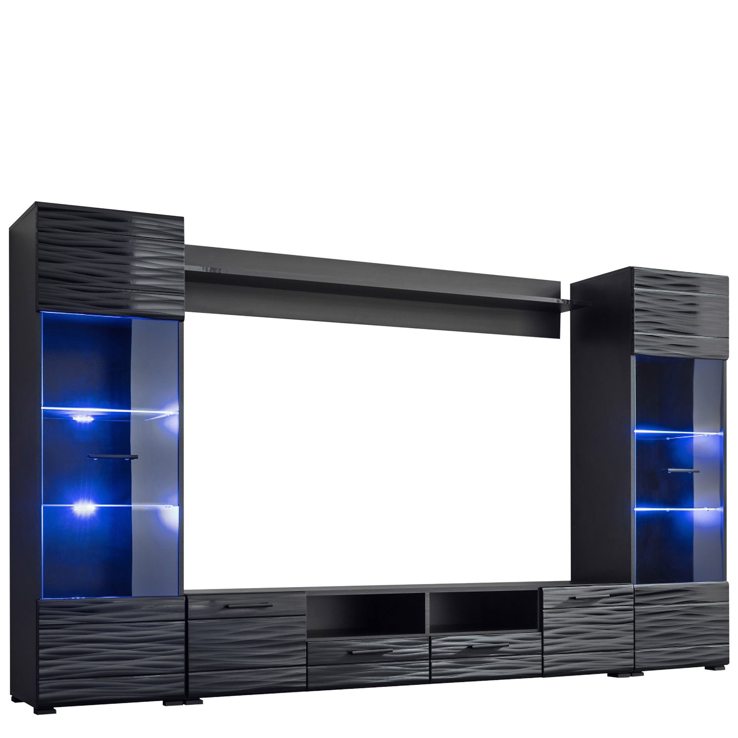 Olohuoneen seinäyksikkö MODICA, musta (7949)