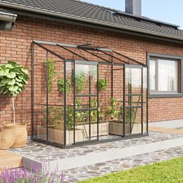 Seinäkasvihuone Vitavia Ida 3300, 3.3m², lasi, musta