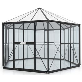 Kasvihuone Vitavia Hera 9000, 9m², lasi/polykarbonaatti, musta