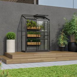 Seinäkasvihuone Vitavia Ida, lasi, sokkelilla, eri kokoja ja värejä