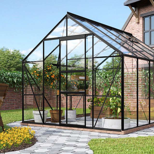 Kasvihuone Vitavia Merkur, lasi, musta