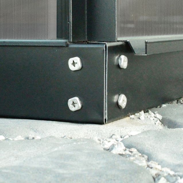 Kasvihuoneen sokkeli Vitavia, teräs, musta