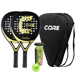 Padelsetti Core Carbon sis. 2 padelmailaa ja pallot hiilikuitu