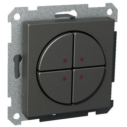 Pienjännitepainike Exxact, 4-osainen, 12-30V DC, 12-24V AC, LED, antrasiitti