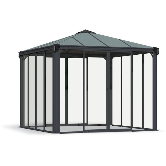 Ovellinen paviljonki Palram-Canopia Ledro 3000 3 x 3 m 8,7 m² harmaa