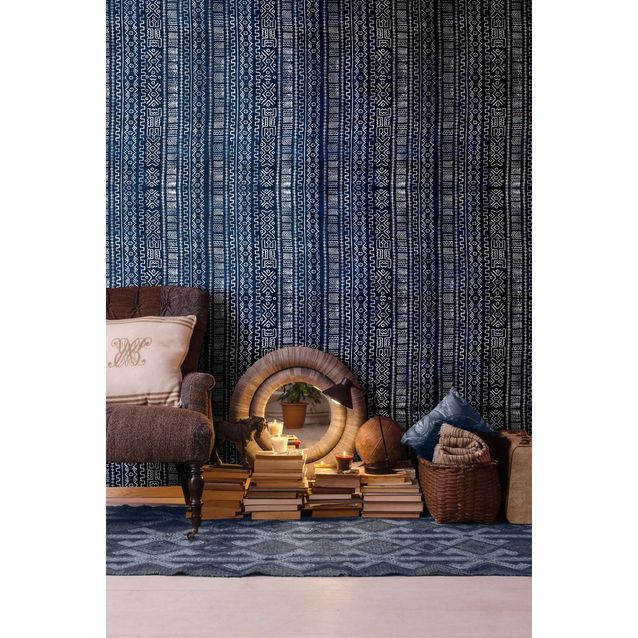 Paneelitapetti Mindthegap Bogolanfini 1,56x3 m, sininen