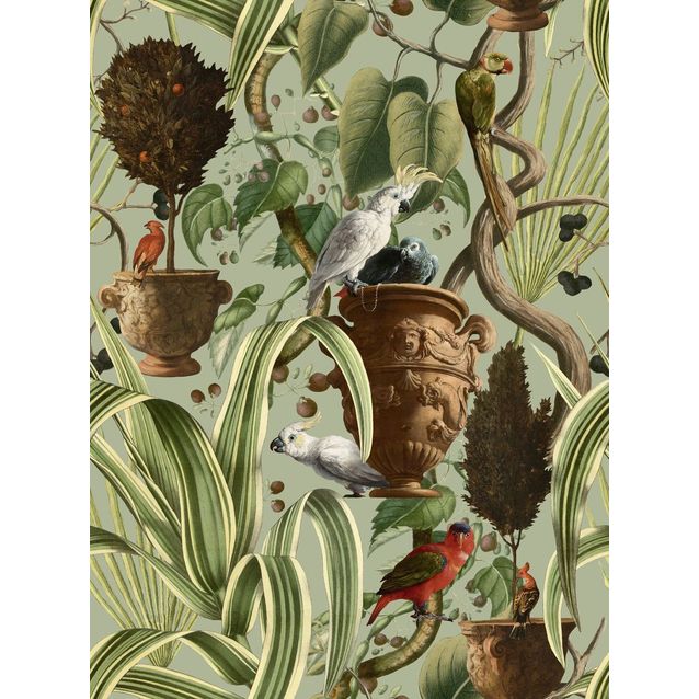 Paneelitapetti Mindthegap Exotic menagerie 1,56x3 m vihreä