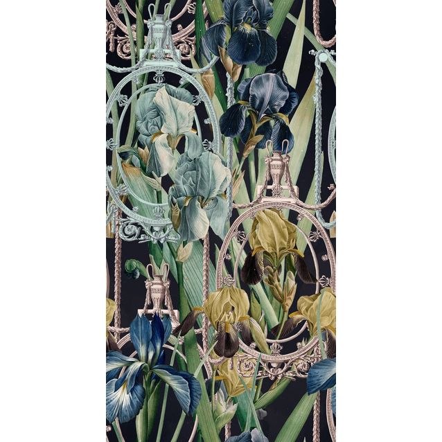 Paneelitapetti Mindthegap Fleurs Díris 1,56x3 m antrasiitti/monivärinen