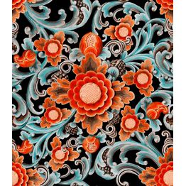 Paneelitapetti Mindthegap Floral Painting Dark 1,56x3 m