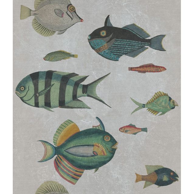 Paneelitapetti Mindthegap Poissons Grey 1,56x3 m