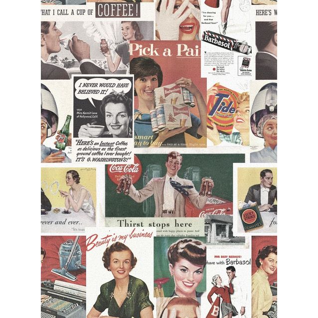 Paneelitapetti Mindthegap Retro Ads 1,56x3 m