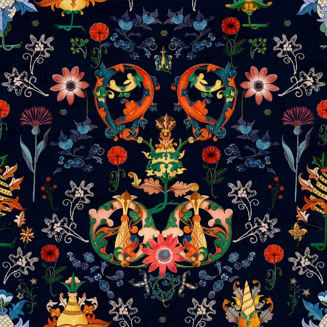 Paneelitapetti Mindthegap Transylvania Folk 1,56x3 m sininen