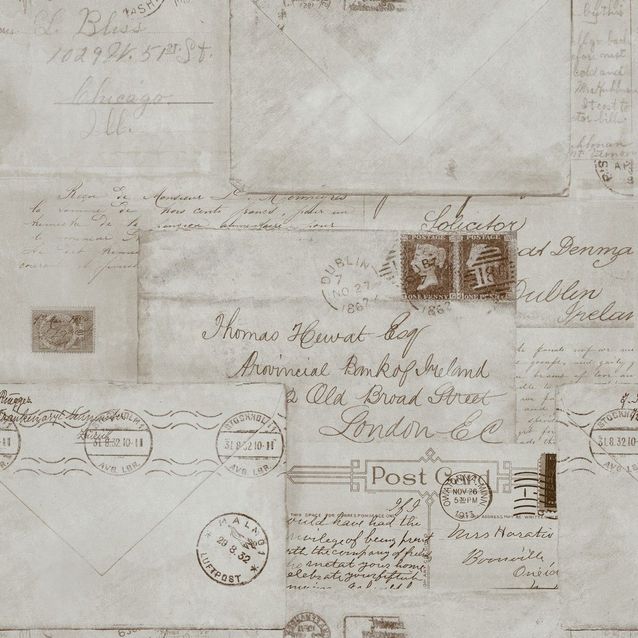 Paneelitapetti Mindthegap Vintage Letters Neutral 1,56x3 m