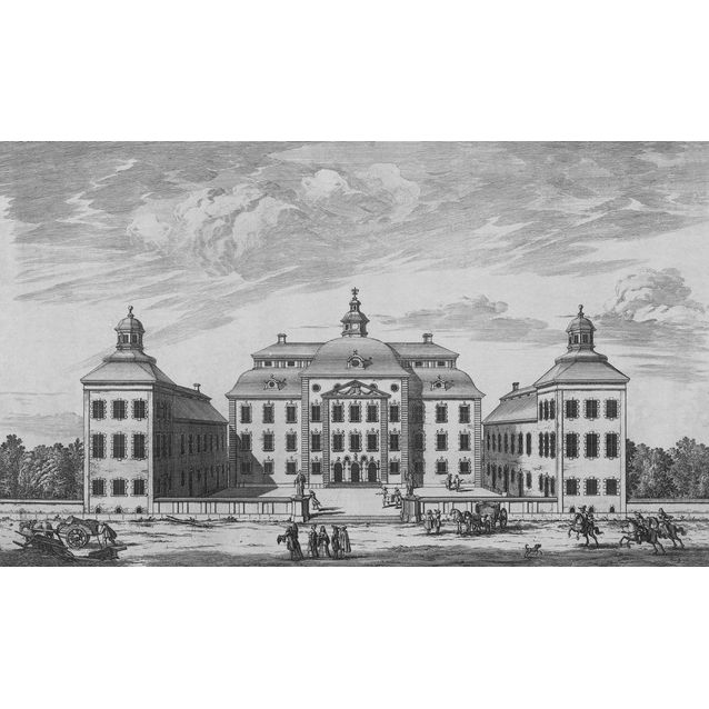 Paneelitapetti Sandberg Löfstad Slott non-woven mittatilaus harmaa