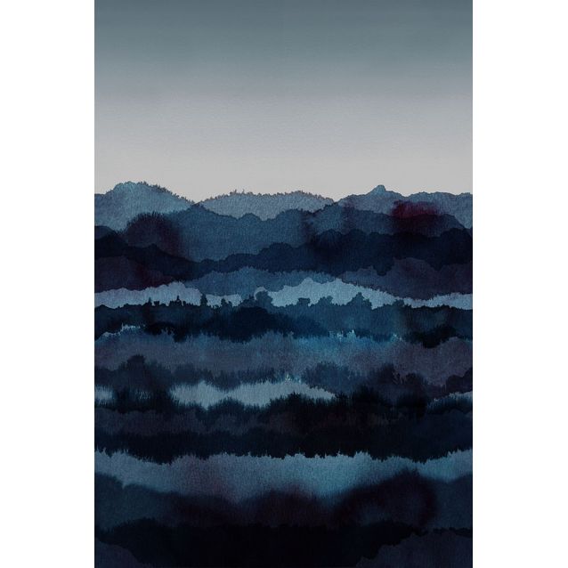 Paneelitapetti Sandberg Midnatt non-woven mittatilaus tummansininen