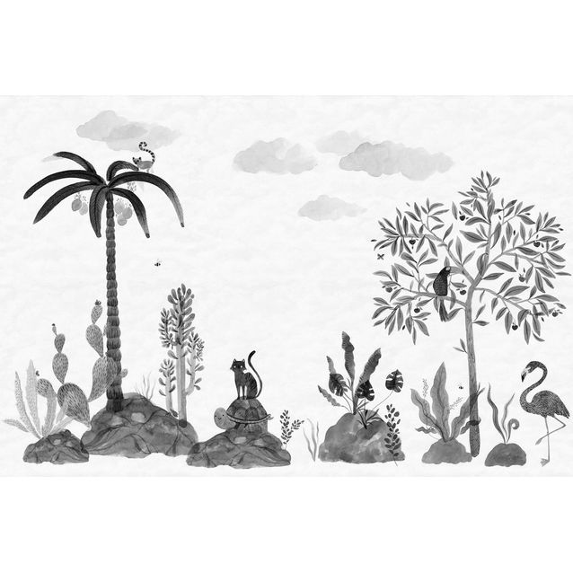 Lastenhuoneen tapetti Sandberg Wilton, non-woven, mittatilaus, harmaa