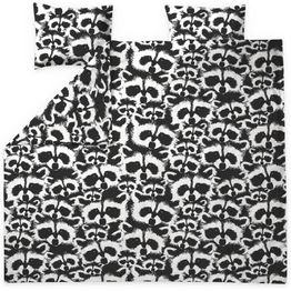 Parivuoteen pussilakanasetti Finlayson Pesue 240x210 cm musta/valkoinen luomupuuvilla