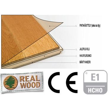 Parketti Kymppi-Lattiat Tammi Super Rustic 1-säleinen 14x192x2200 mm